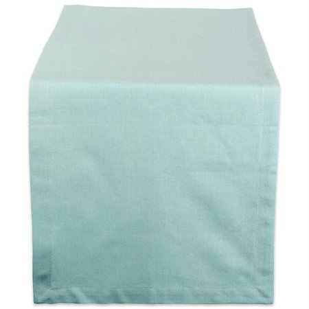 FASTFOOD 14 x 72 in. Aqua Solid Chambray Table Runner FA1536640